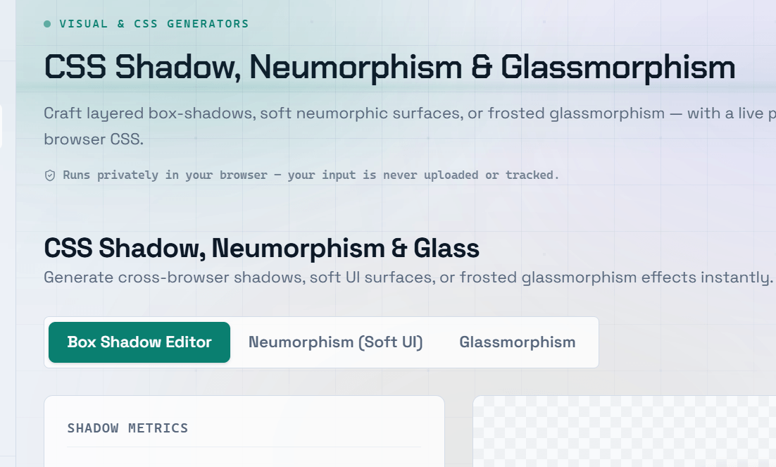 CSS Shadow Generator
