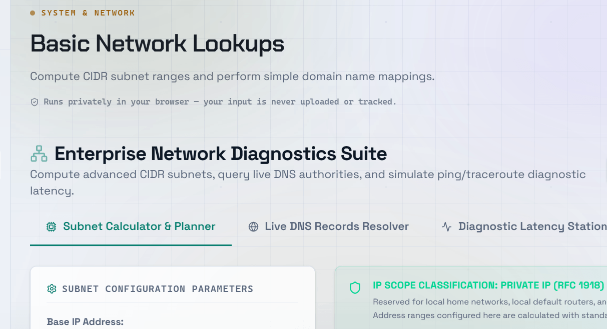 Network Lookup Tool