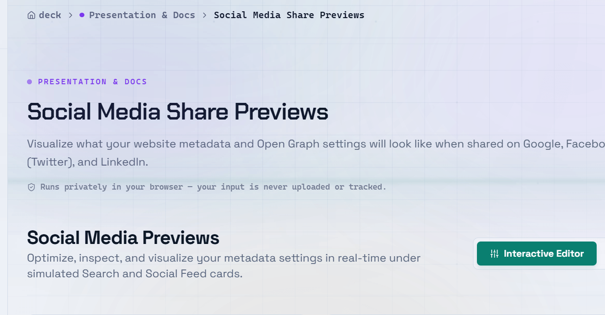 Social Preview Generator